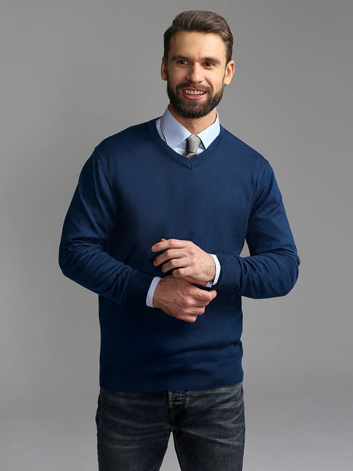 Джемпер мужской GREG G124-EV (яр.синий)  фото 5