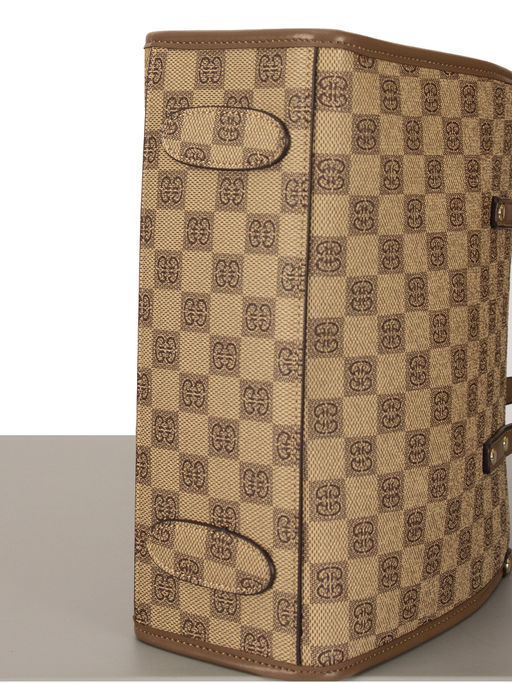 LАСCOMA сумка АС587-шахматы-бежевый-коричневый эко кожа-канва - Laccoma фото 4