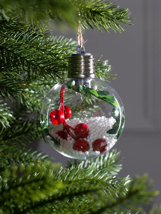 Ёлочный шар Ягоды, 1 LED, от батареек, свечение тёплое белое - Luazon lighting фото 10