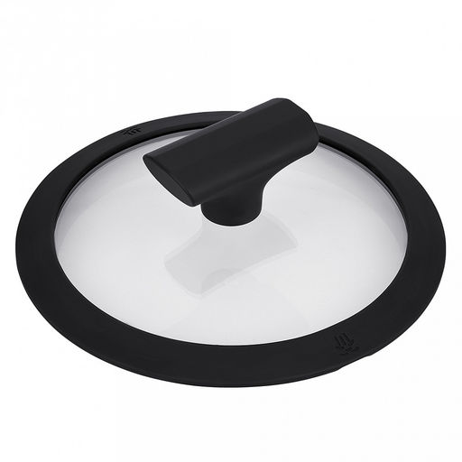 Крышка стеклянная д28см "Moderno" h6,5см, силиконовый обод, пароотвод, бакелитовая ручка с покрытием "soft-touch", "Regent" (Китай)