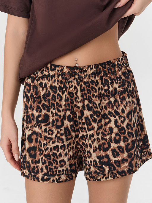 Комплект домашний женский с леопардовым принтом