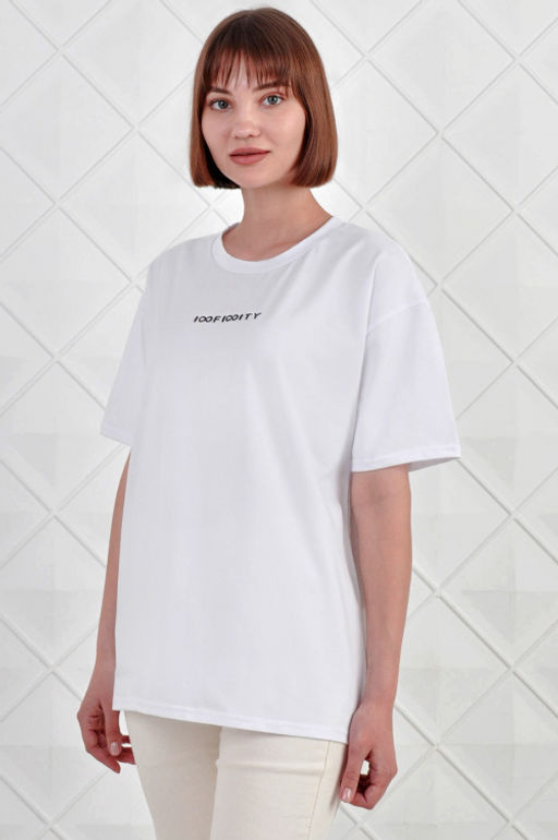 Арт. 3734 Футболка женская 42-52 (6 шт) Цвет:белый - Калинка фото 4