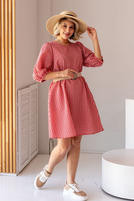 Платье МП-2211 клетка красная - Took a look фото 2