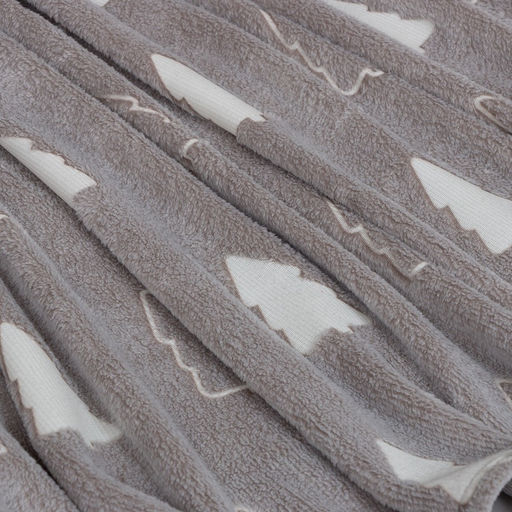 Плед светящийся в темноте «Этель. Елочки», 180×200 см, корал-флис