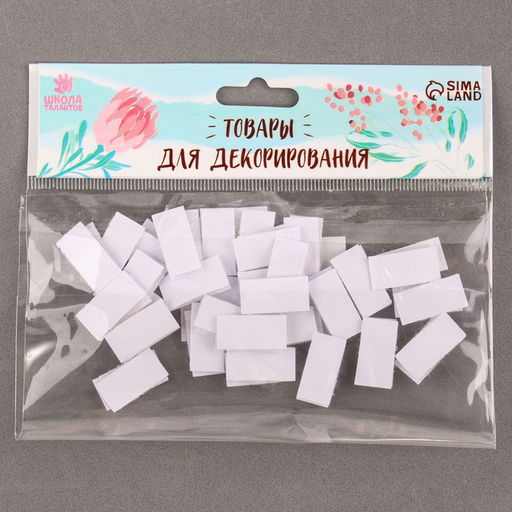 Цена за 2 шт. Липучка на клеевой основе «Прямоугольник», набор 30 шт., 1×1.6 см