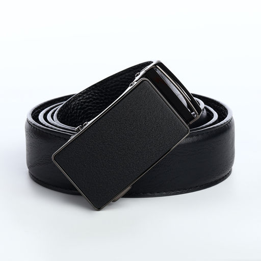 Ремень мужской, пряжка автомат, регулируемая длина 120 см, ширина 3.6 см, чёрный