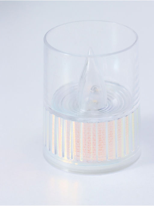 Цена за 4 шт. Светодиодная свеча LED - ночник RISALUX «Полосы», 3×LR1130, прозрачный, перламутр, 3.7×3.7×4.5 см