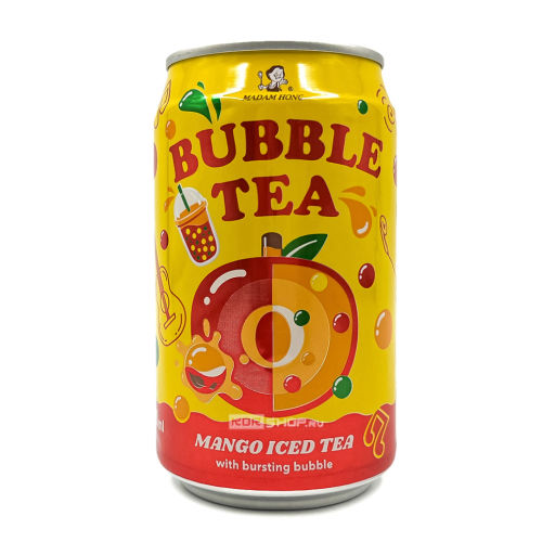 Напиток холодный чай Бабл Ти со вкусом манго Bubble Tea Madam Hong, Тайвань, 320 мл Акция