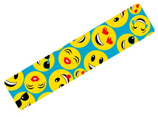 Кинезио тейп BBTape 5 см х 5 м смайлики голубой  фото 4