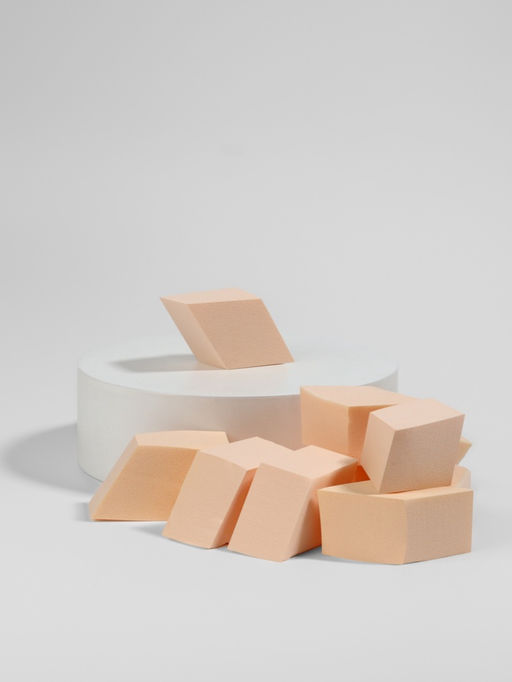 Цена за 2 шт. Спонжи для макияжа «Ромбы», набор - 10 шт., 4.5×2.5 см, бежевые