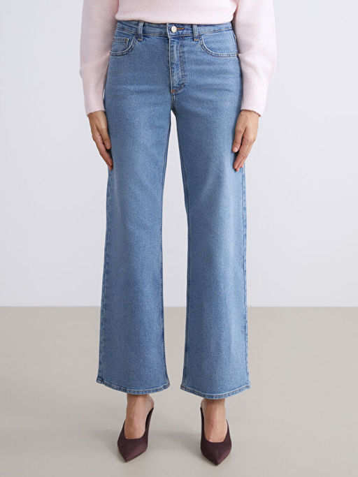 Wideleg Kad?n Jean Pantolon