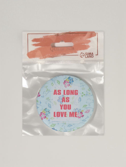 Зеркало складное «Надписи», d=7.5 см, рисунок МИКС