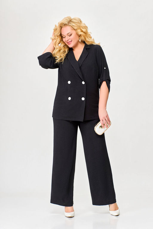 Блуза Swallow 803.2 черный+серебряный узор фото 265