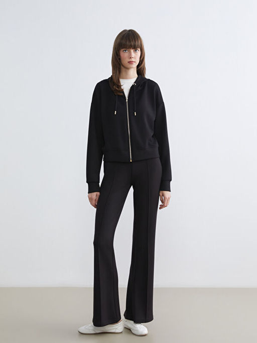 Kap??onlu Kad?n Fermuarl? Sweatshirt