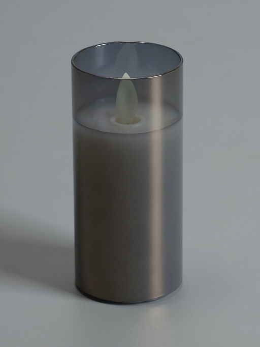 Светодиодная свеча «Серебристая», 12×5.5 см, от батареек AAx2, свечение тёплое белое