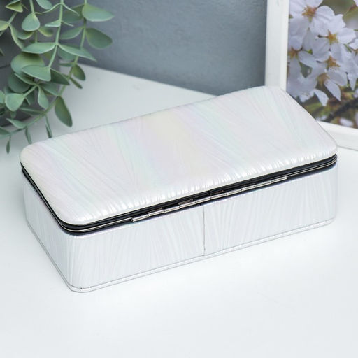 Шкатулка кожзам для украшений Полосы.Текстура. Красная переливы 6х9,8х18,5 см - Simaland фото 8