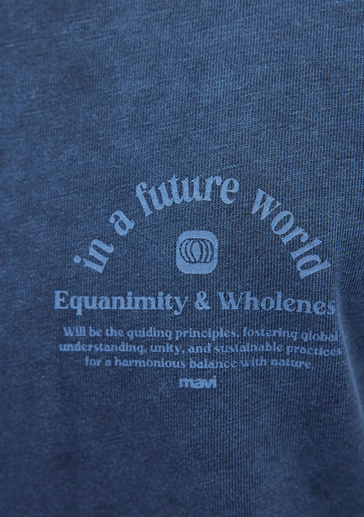 Bask?l? Lacivert Tisort - Mavi фото 6