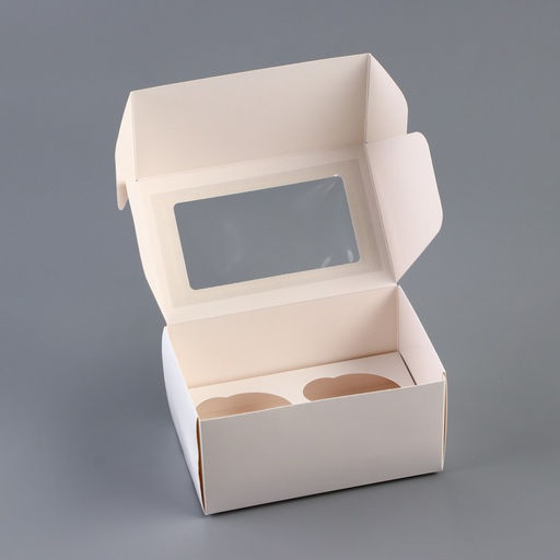 Коробка для 2 капкейка с прозрачной крышкой 16×10×8 см