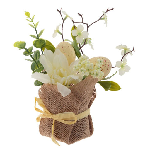 Цветочная композиция Пасхальная, L13 W13 H22 см