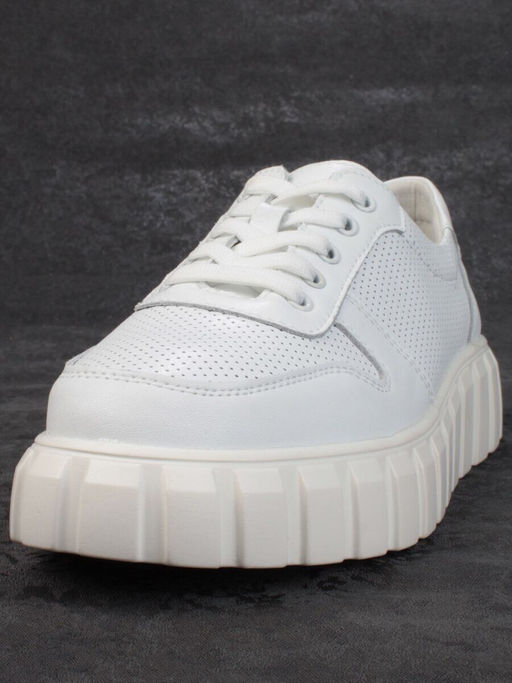 05-PDA97-1 WHITE Кроссовки женские (натуральная кожа)