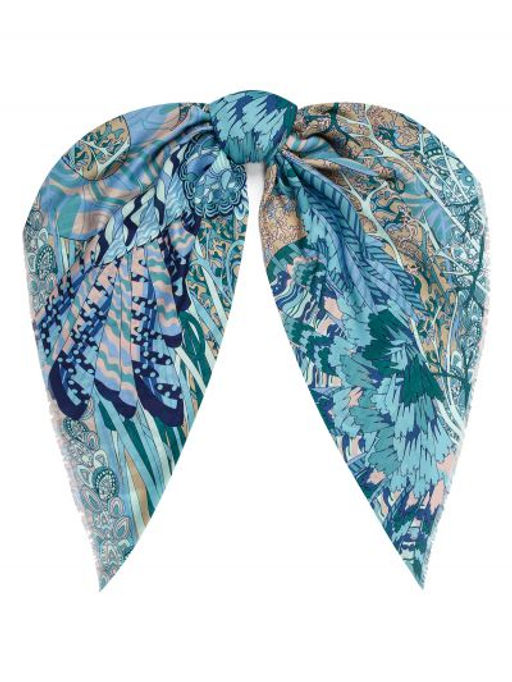 Платок жен. шелк+шерсть+мод 120х120 E16-8225-12 - Eleganzza фото 2