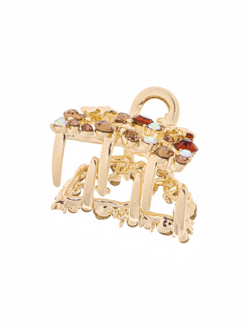 Цена за 6 шт. Крабик для волос «Селена галант», дуга, 3 см, золото