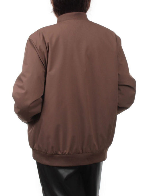 H24-608 BROWN Куртка бомбер демисезонная женская (100 гр. синтепон) - Fashion фото 8