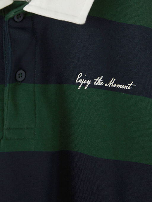Polo Yaka ?izgili Erkek ?ocuk Sweatshirt - Waikiki фото 2