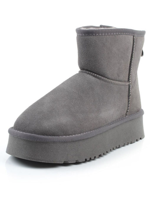 04-PF8521-5 GRAY Угги женские (натуральная замша, 100% шерсть)