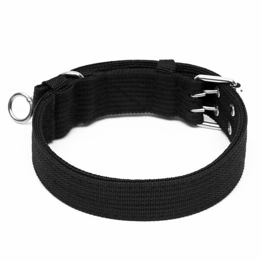 Ошейник четырехслойный с вертлюгом, 65 х 4 см, ОШ 54-60 см, полиэстер, чёрный - Пижон фото 2