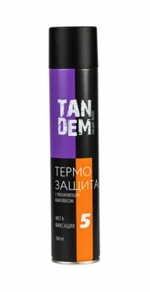 TANDEM лак д/волос 360мл Термозащита 5-Мега.фикс.