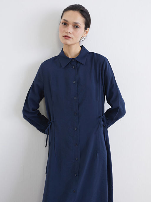 Beli Ba?lamal? Modal Kar???ml? G?mlek Elbise