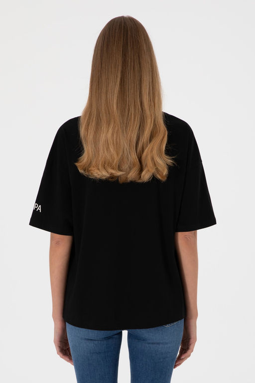 Kad_n Siyah Oversize Bisiklet Yaka Ti__rt Sepette S_rpriz _ndirim - U.s. polo assn фото 6