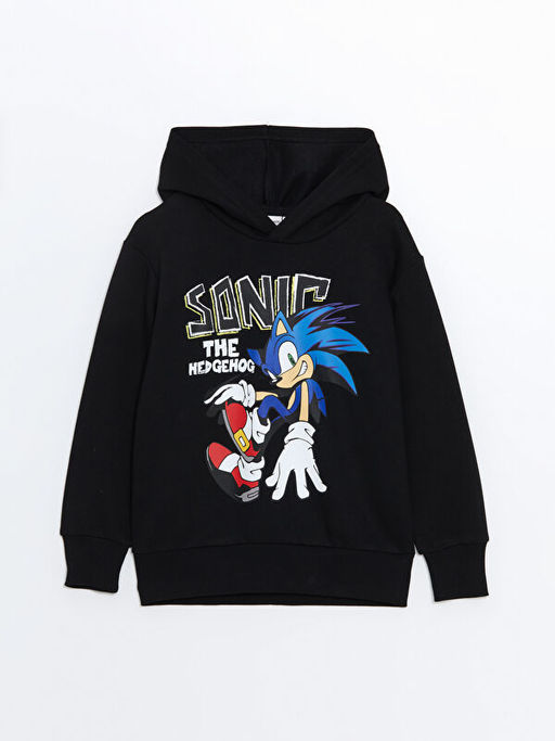 Sonic Bask?l? Erkek ?ocuk Kal?n Sweatshirt