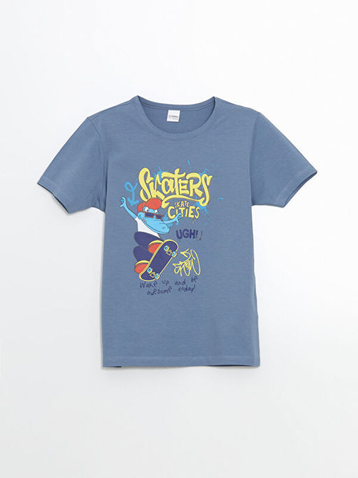 Bisiklet Yaka Erkek ?ocuk ?ortlu Pijama Tak?m?