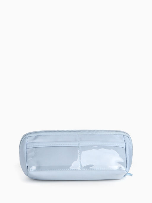 Косметичка на молнии, маленькая, с отделами, голубая