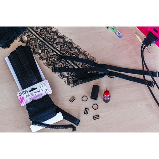 Резинка ажурная бельевая, 11 мм, 10±1 м, чёрная