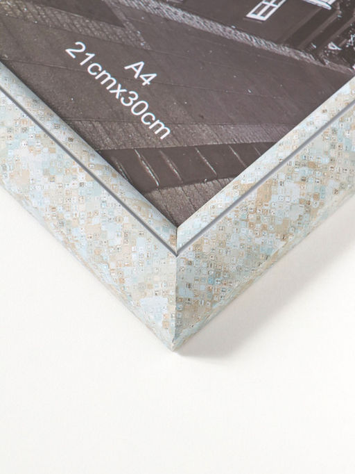 Фоторамка пластик формат А4 "Марокканская мозаика" оттенки голубого 35,7х27х2 см