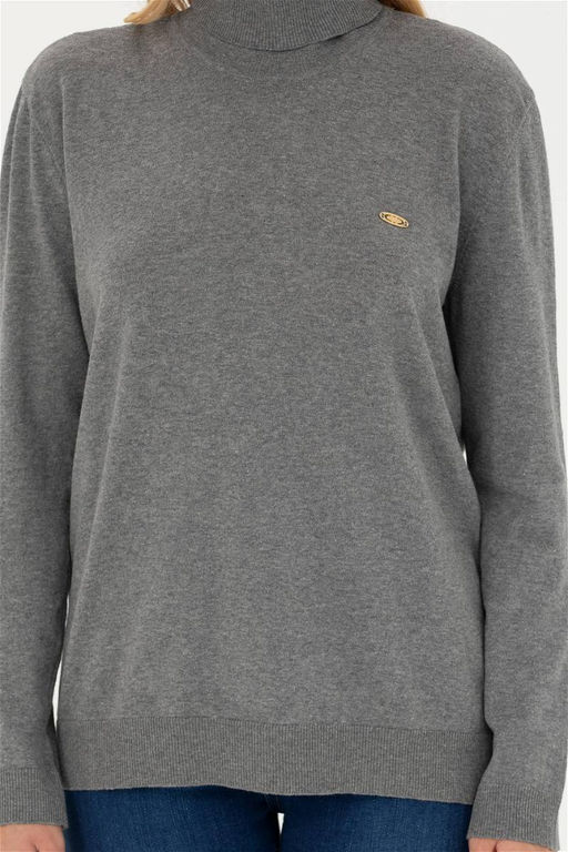 Женский серый меланжевый базовый свитер - U.s. polo assn фото 6