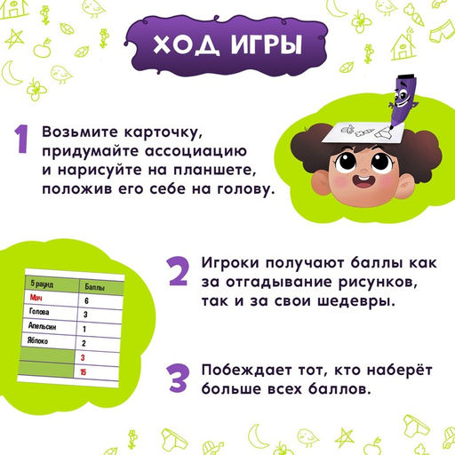 Настольная игра Рисуй на голове - Лас Играс kids фото 2