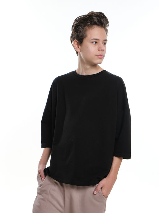 Футболка черная оверсайз 22-5270 черный - Mini maxi фото 5