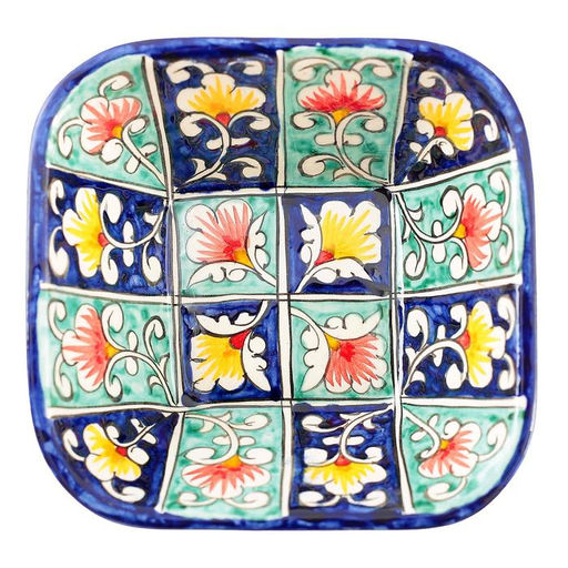 Салатница Риштанская Керамика «Цветы», 14×4.5 см, МИКС