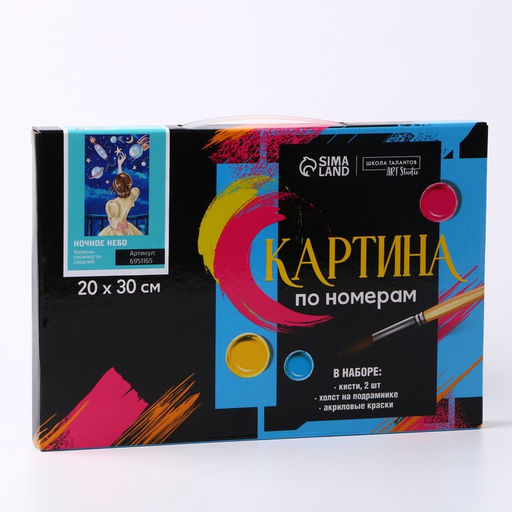 Картина по номерам на холсте с подрамником «Ночное небо» 20×30 см