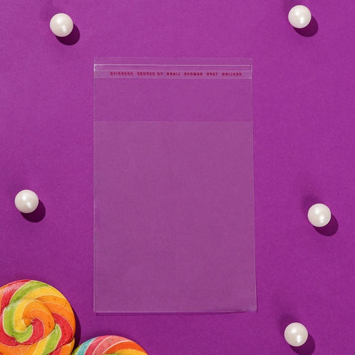 Цена за 100 шт. Пакет БОПП с клеевым клапаном, прозрачный для фасовки и упаковки, 10×12/3.5 см, 25 мкм