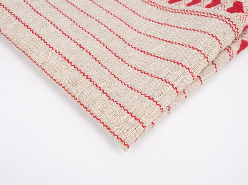 23С189-ШР+К/к. 50*85 Полотенце "Валентинка-2" цв. 100 рис. 106 серый с красным