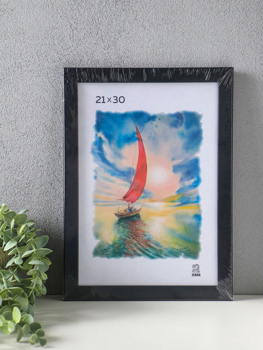 Фоторамка для фото 21×30 см, FIBO, мдф, (пластиковый экран), чёрный