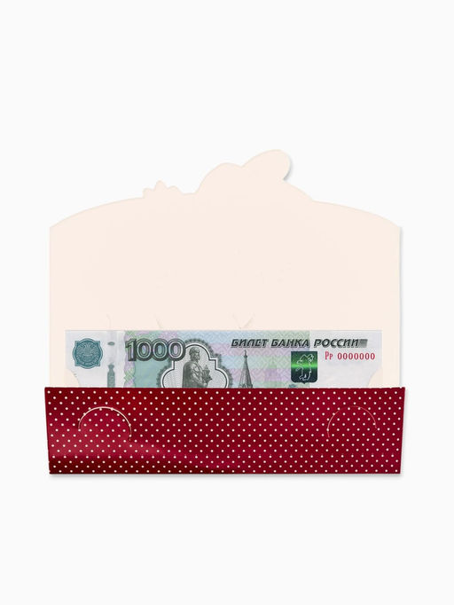 Цена за 5 шт. Конверт для денег формовой «Кошечка», 17.5 × 8 см