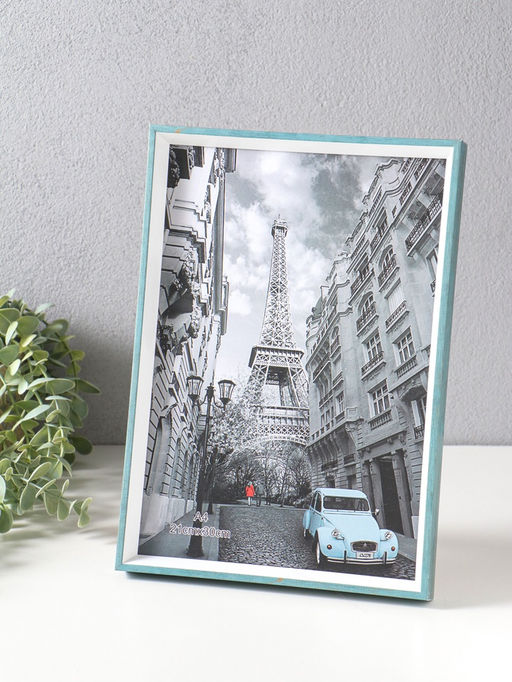 Фоторамка пластик формат А4 "Данте" голубая лагуна 31х21,8х2,5 см