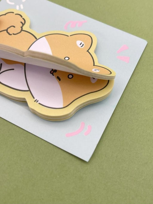 Блок стикер для записей Corgi dreaming, green - I likegift фото 4