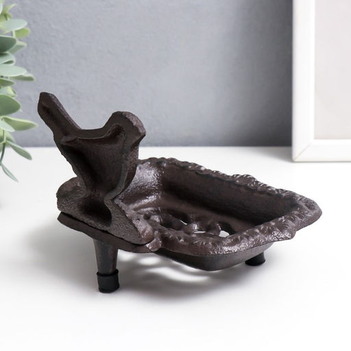 Фигурка-мыльница чугун «Птица», подставка для мелочей, 9×11×15 см